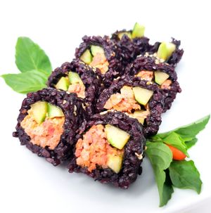 Spicy "Tuna" Roll - Spicy tofu, green onions, cucumber at Daikon Vegan Sushi in Las Vegas