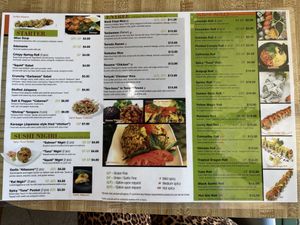 Menu at Daikon Vegan Sushi in Las Vegas