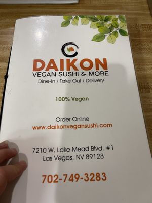   at Daikon Vegan Sushi in Las Vegas