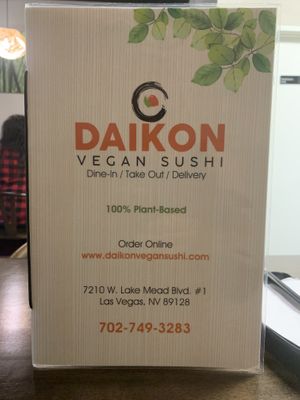   at Daikon Vegan Sushi in Las Vegas