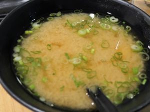Miso soupp  at Daikon Vegan Sushi in Las Vegas
