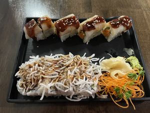 Crunchy California roll and Hot Girl roll  at Daikon Vegan Sushi in Las Vegas