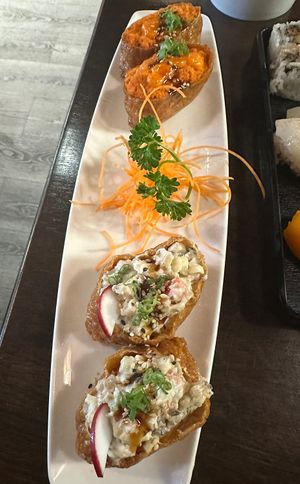 I love tofu pockets!  at Daikon Vegan Sushi in Las Vegas