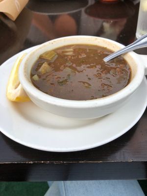 Lentil soup  at Open Sesame in Long Beach