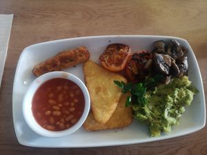 Vegan breakfast  at Custom House Cafe in Weymouth