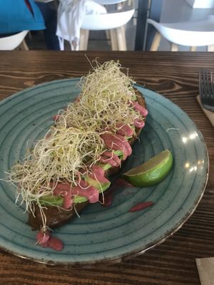 Beet Hummus Tostas  at Scarlett in Madrid