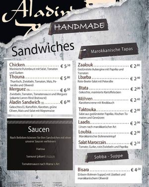 Sandwiches (auch vegan möglich) und tappas  at Aladin's Cafe in Hamburg