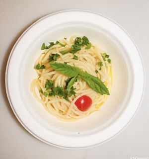 Pasta at Falfool Vegan House in Istanbul