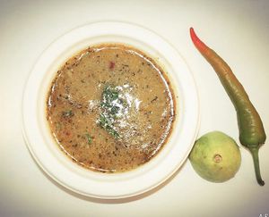Lentil soup at Falfool Vegan House in Istanbul