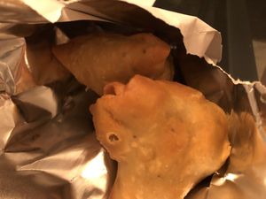 Samosa station  at Honest in Floral Park