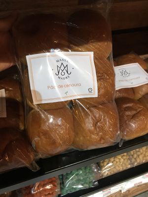 Pão de cenoura vegano at Padaria Massa Madre in Sao Paulo
