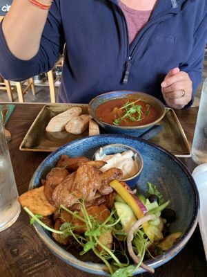 Soup and skins   at The Dirty Bottles in Alnwick