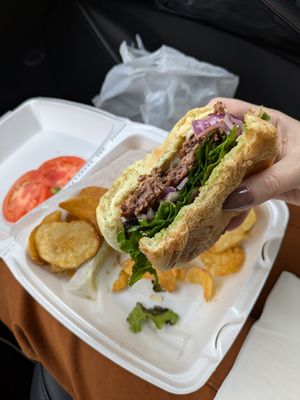 Beyond burger at Pure Foods in Bristol