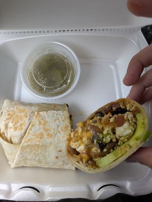 Breakfast burrito at Pure Foods in Bristol