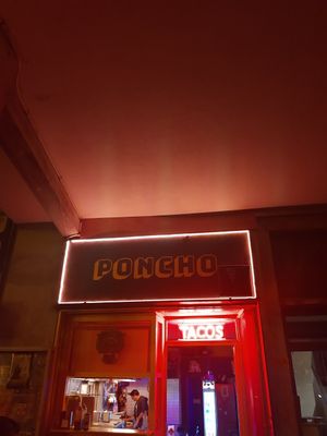 Outside at Poncho Tacos in Athens