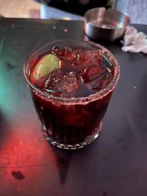 jamaica (hibiscus) and tequila cocktail  at Poncho Tacos in Athens