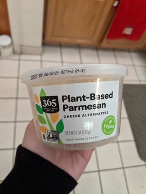 Vegan parmesan cheese $5 at Whole Foods Market in Reno