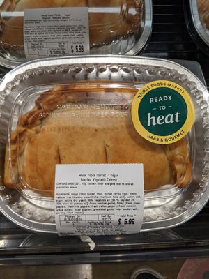 Vegan prepared foods - vegan calzone at Whole Foods Market in Reno