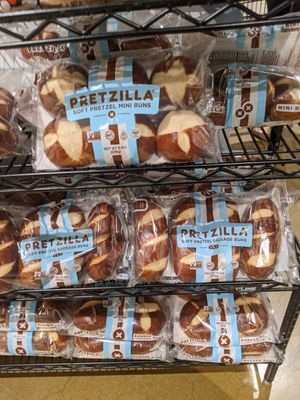 Vegan pretzel buns for both hamburgers and hot dogs at Whole Foods Market in Reno