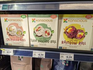 Frozen vegan sushi at Whole Foods Market in Reno