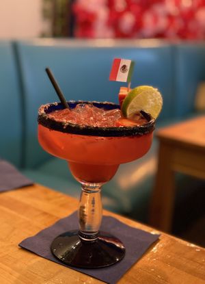 Delicious Strawberry Hibiscus Margarita  at Casa Azul Taqueria in Providence