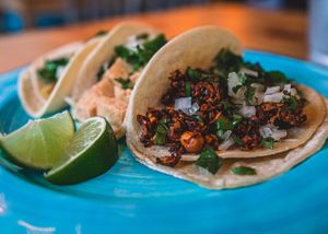 Vegan chorizo classic taco at Casa Azul Taqueria in Providence