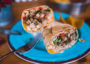 Bean vegan burrito  at Casa Azul Taqueria in Providence