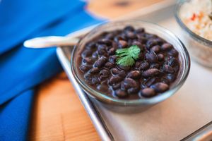 side of black beans  at Casa Azul Taqueria in Providence