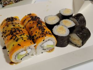 Dragon rolls at Chill Out Vegan in Odessa