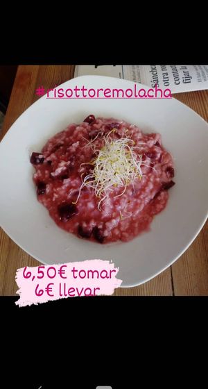 Risotto de remolacha at Beermania in Torrelodones