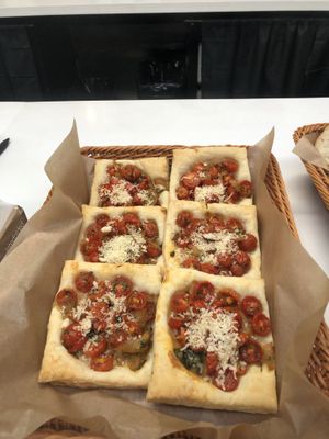 Tomato, basil, Parmesan tarts  at Fruition Organic Market in Manhattan Beach