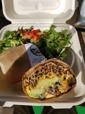 Breakfast burrito at Fruition Organic Market in Manhattan Beach