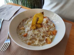 Risotto at Aguaribay in Barcelona