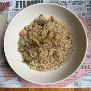 Risotto (vegan option )  at Aguaribay in Barcelona