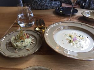 Waldorf style salad and soup at MA and The Seeds of Life in Hong Kong Island