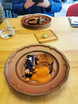 Main: eggplant steak at MA and The Seeds of Life in Hong Kong Island