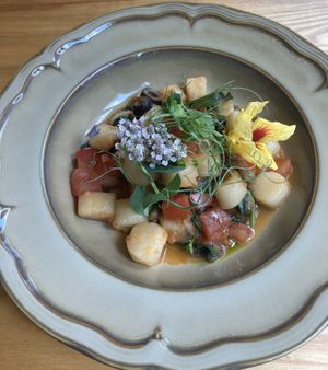 Potato gnocchi alla puttanesca, capers, tomato and olives    at MA and The Seeds of Life in Hong Kong Island