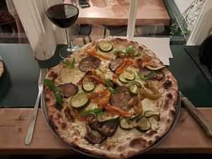 The vegan pizza at C'ho Fame in Copenhagen