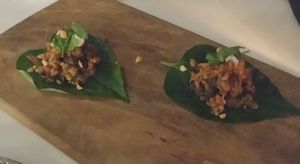 Betel leaves starter. Small but tasty at Park and Cove in Noosa Heads