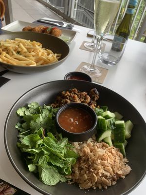 Tempeh and Eggplant san choy bau, absolutely delicious.  at Park and Cove in Noosa Heads
