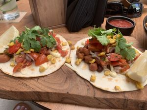 Bar snack- vegan tacos. Delicious.   at Park and Cove in Noosa Heads