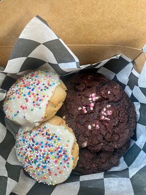 Christmas cookies! Anise on the left and double chocolate peppermint on the right😍 at Cats Luck Vegan in Neptune City