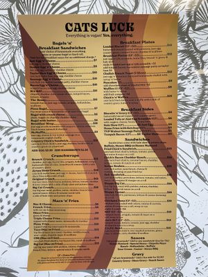 Menu - and they have specials   at Cats Luck Vegan in Neptune City