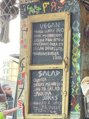 Menu at Shifta in Addis Ababa