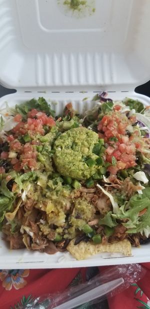 Nachos with shredded jackfruit chicken! at Flavors in Phoenix