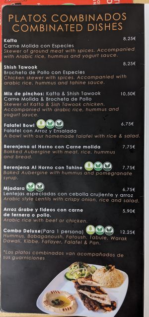 Menu at Falafel Factory - Food Stand in Tenerife