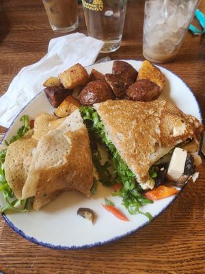 Breakfast scramble crepe with potatos at Simply Crepes in Pittsford