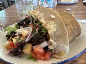 Big salad crepe with hummus and tofu!  at Simply Crepes in Pittsford