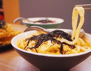 Rich and creamy spicy soup. Very flavourful. Worth to try ! at Sushi Kitchen - Sungai Ara in Penang