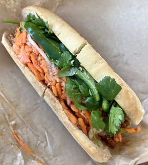 Vegan banh mi  at DragonEats in San Francisco
